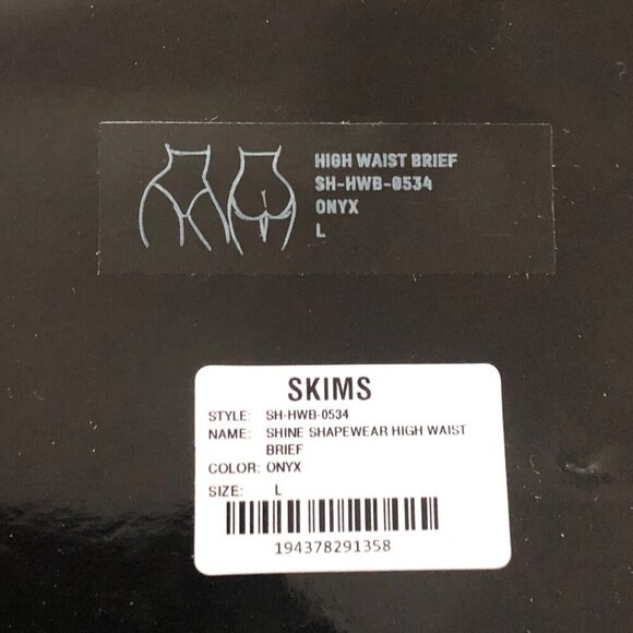 New SKIMS Core Control High Waist Brief Onyx Shine Size Large - Picture 9 of 9